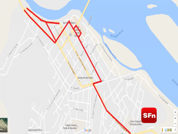 Ruas em que será proibido estacionar durante a passagem da tocha